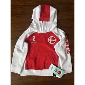 Official Qatar 2022 FIFA World Cup Futbol Hoodie Denmark Youth Small 4 New Tags